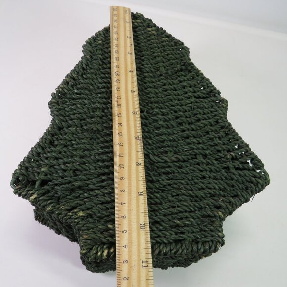 heavy duty forest green tree shaped woven rope basket Organic Modern Farmhouse - Picture 9 of 12
